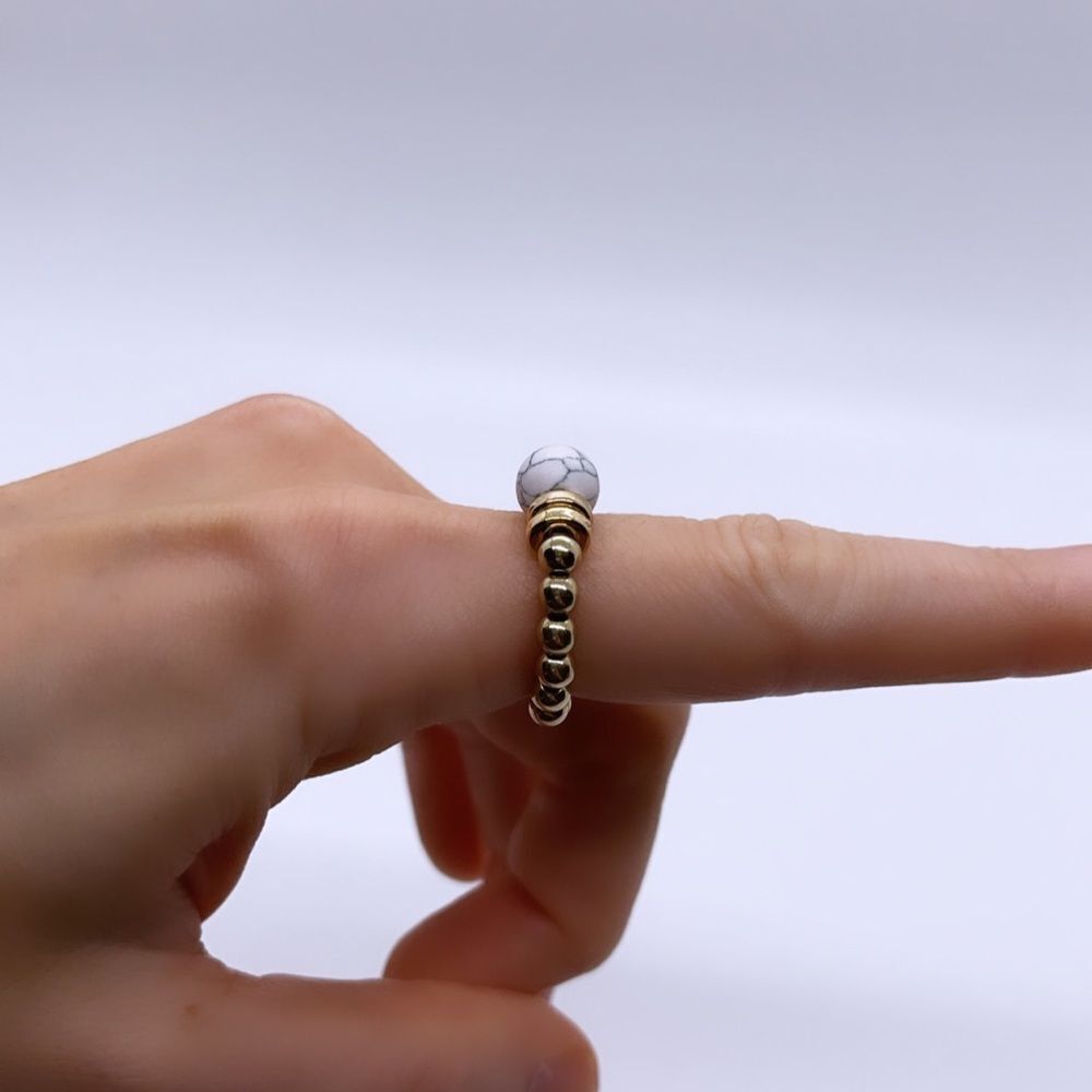NWT Wool + Pepper Co. Marble Stackable Ring - Picture 5 of 5